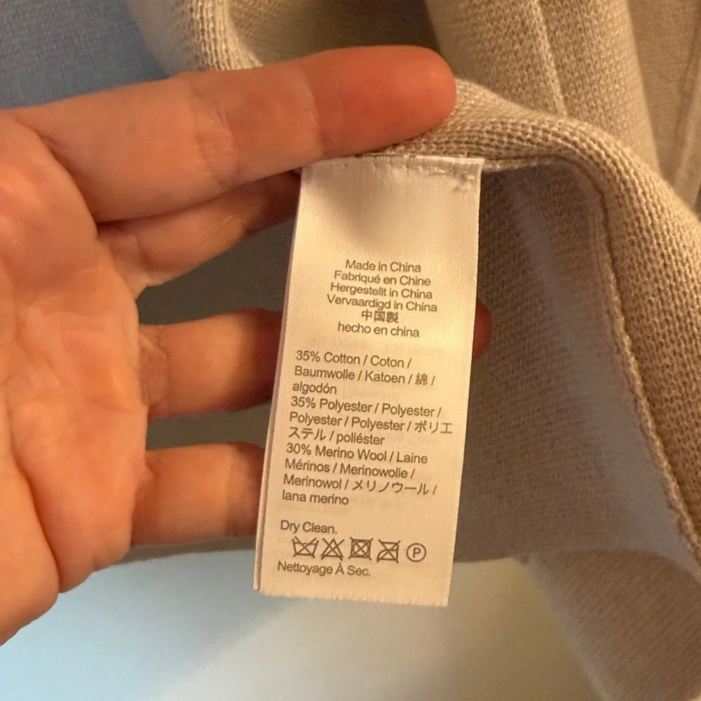 J.Crew Sophie Open Front Cardigan Sweater Blazer cotton wool Tan size S - Picture 5 of 6